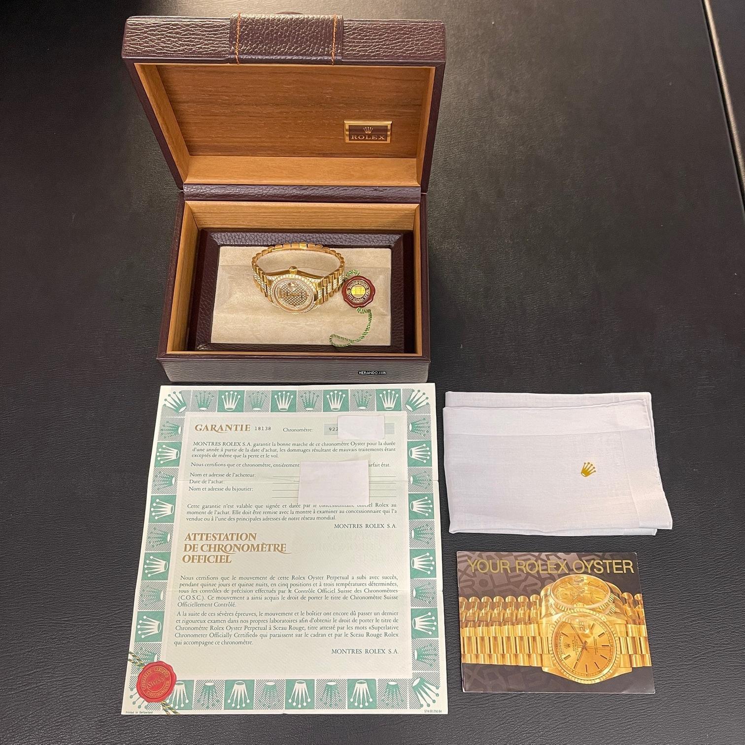 Thumbnail von Rolex Day-Date 36 Oyster Perpetual Day-Date I Factory Set Diamonds - Full Set 1985 - Ref. 18138