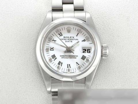  Rolex Oyster Perpetual Lady Date 26mm 69160 1995 Edelstahl Automatik Damen Damenuhr Stahl Stainless Steel Jubilé-band Chronometer Oyster White Dial 