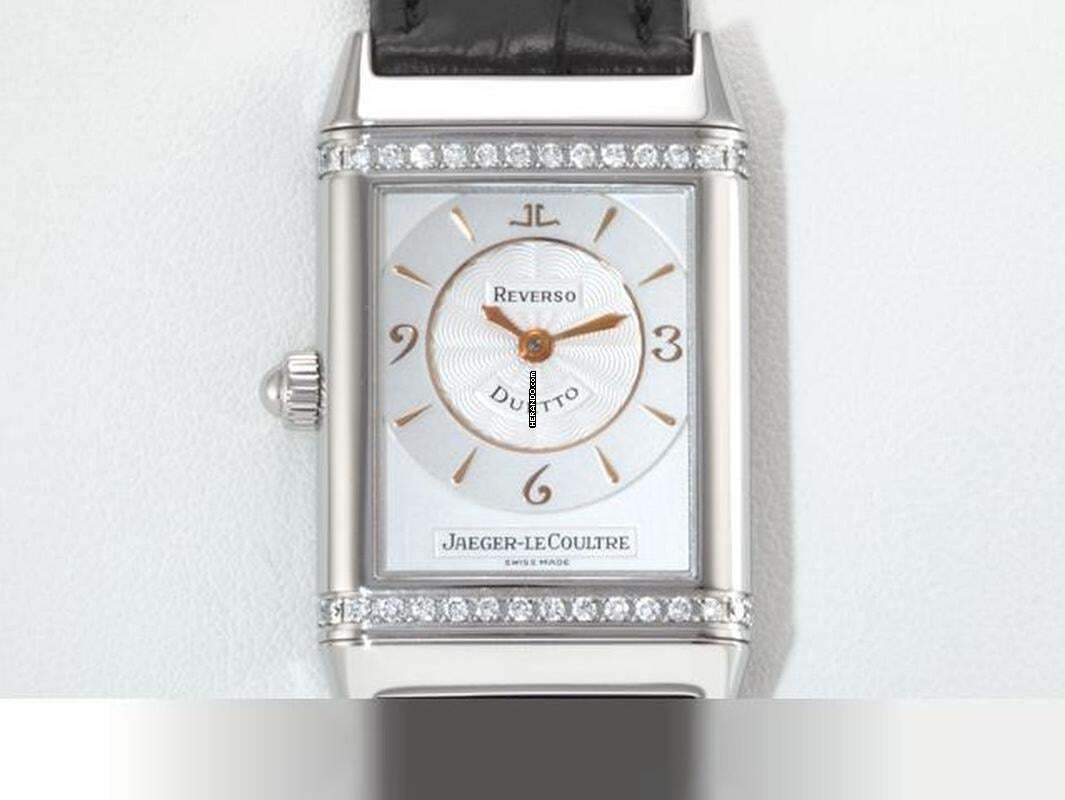 Jaeger-LeCoultre Reverso Duetto Medium 256.8.75 acero inoxidable diamantes cuerda manual
