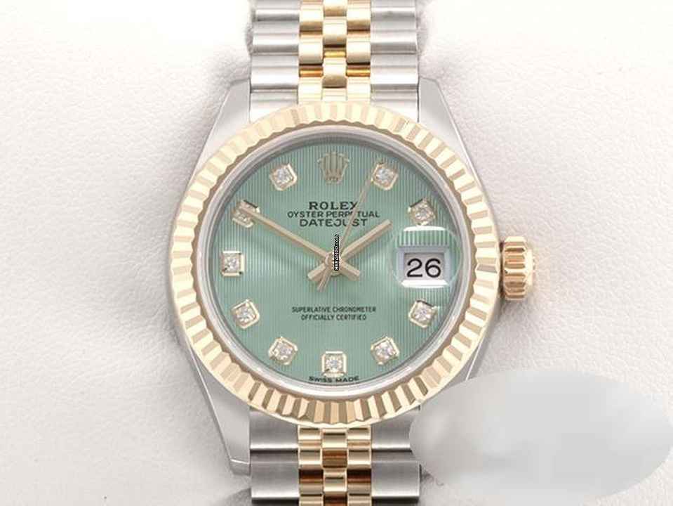 Rolex Lady-Datejust 28mm 279173 paslanmaz çelik sarı altın 750 elmas otomatik altın