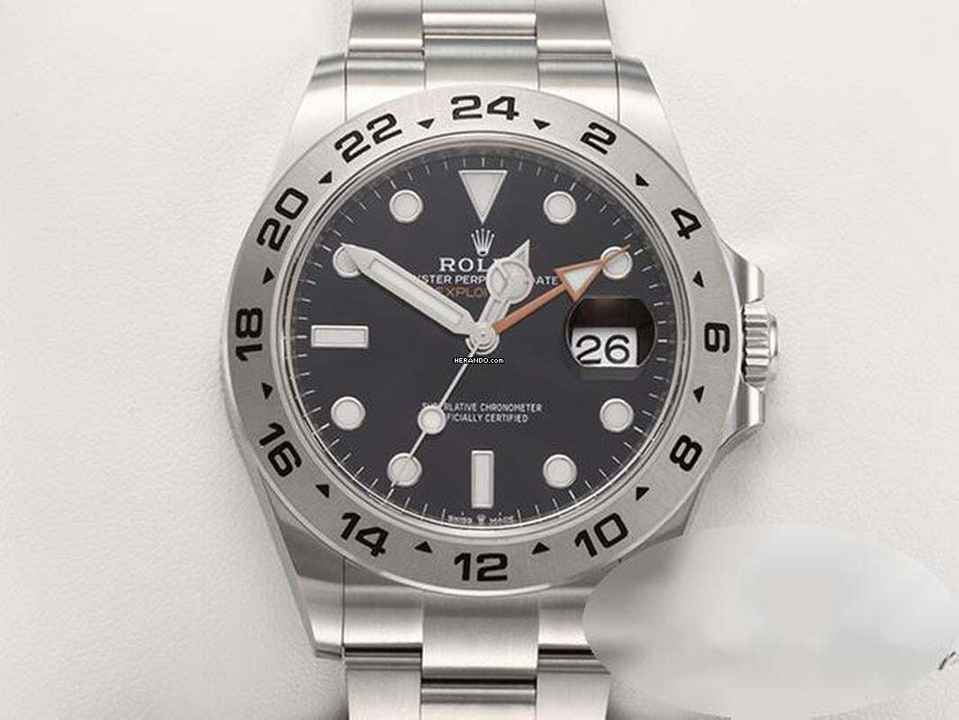 Rolex Explorer II 42mm 226570 2025 Paslanmaz Çelik Otomatik Çelik Oyster kayış Kronometre Siyah Kadran
