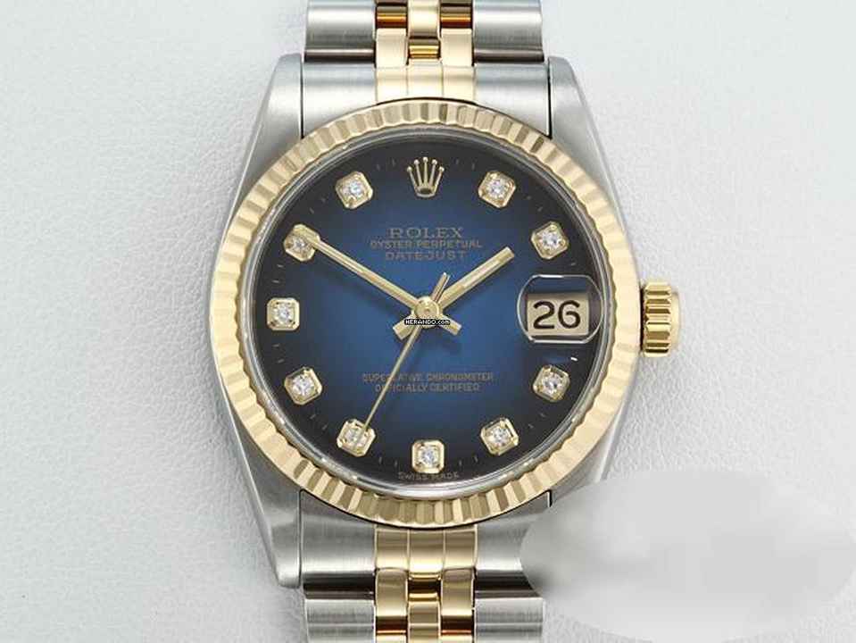Rolex Datejust 31 Çelik Sarı Altın 750 Elmas Otomatik Altın Çelik Paslanmaz Çelik 18kt Sarı Altın Jubilé kayış Kronometre Oyster