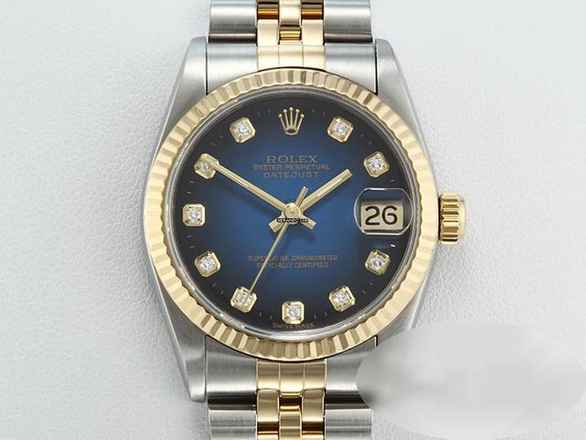Rolex Datejust 31 Acciaio Oro Giallo 750 Diamanti Automatico Oro Acciaio Acciaio Inox 18kt Oro Giallo Bracciale Jubilé Cronometro Oyster
