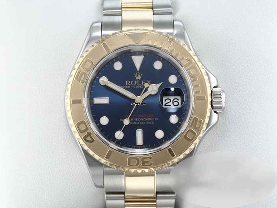 Rolex Yacht-Master 40 40mm 16623 Çelik Sarı Altın 750 Otomatik 2007 Rolex-servis: 2025 Paslanmaz Çelik 18kt Sarı Altın Oyster kayış Kronometre Mavi Kadran