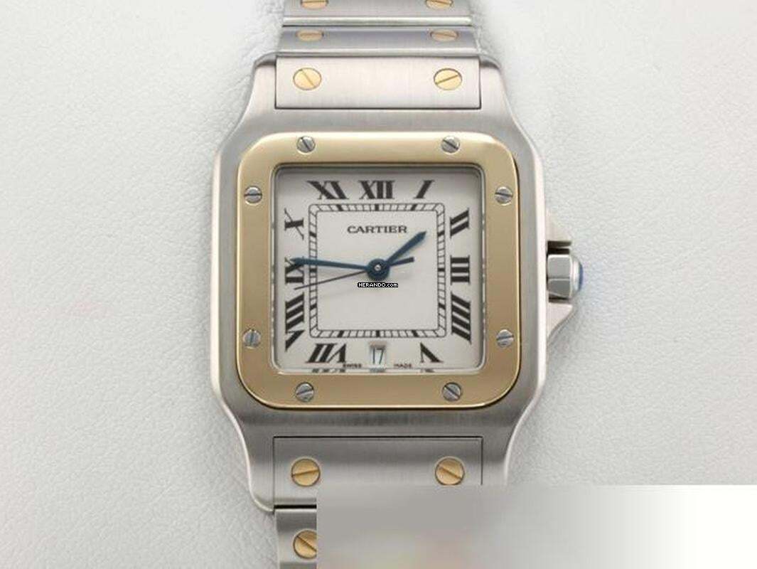 Cartier Santos Galbée ze stali nierdzewnej z żółtym złotem 750 W20011c4 Data stal złoto