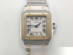 Thumbnail von Cartier Santos Galbée Paslanmaz Çelik Sarı Altın 750 W20011c4 Tarih Çelik Steel 18kt Sarı Altın