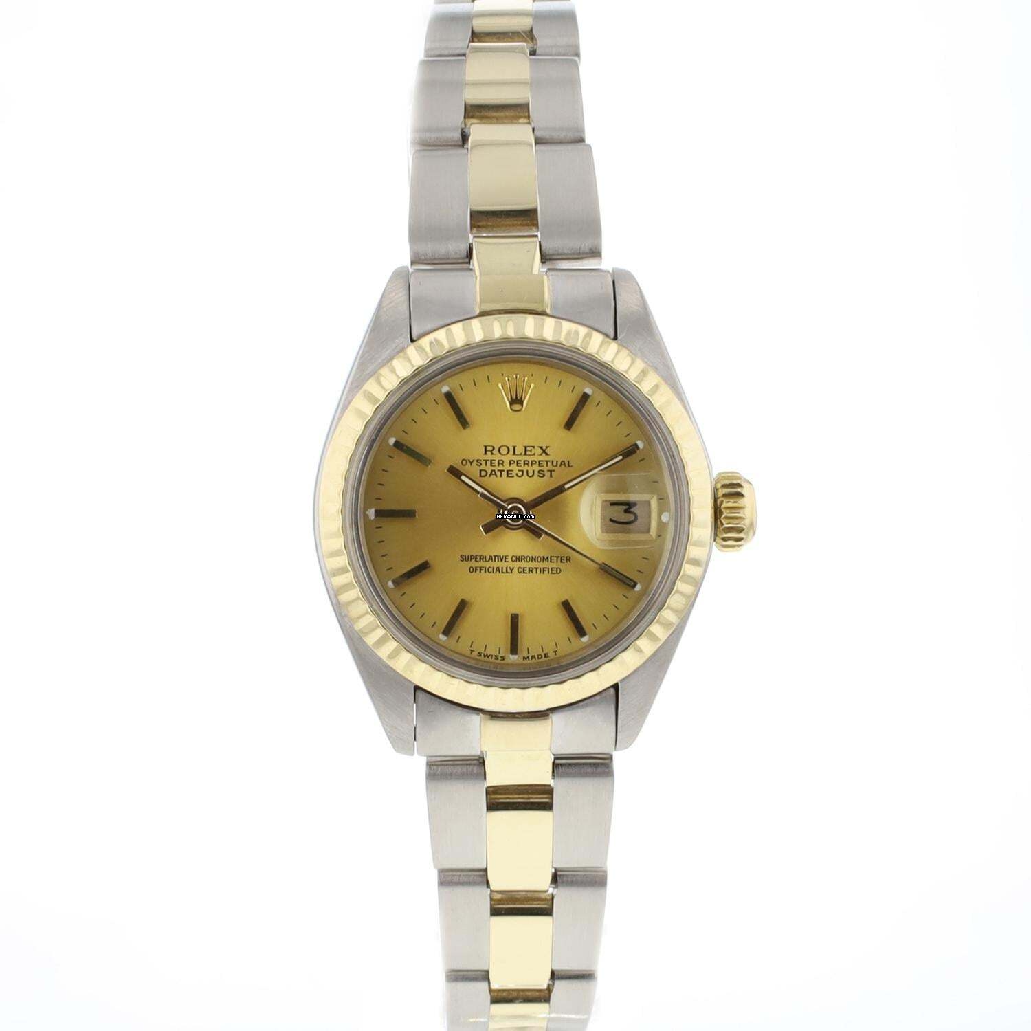 Rolex Lady-Datejust 26 Stahl/Gold Jubilee Champagner Zifferblatt