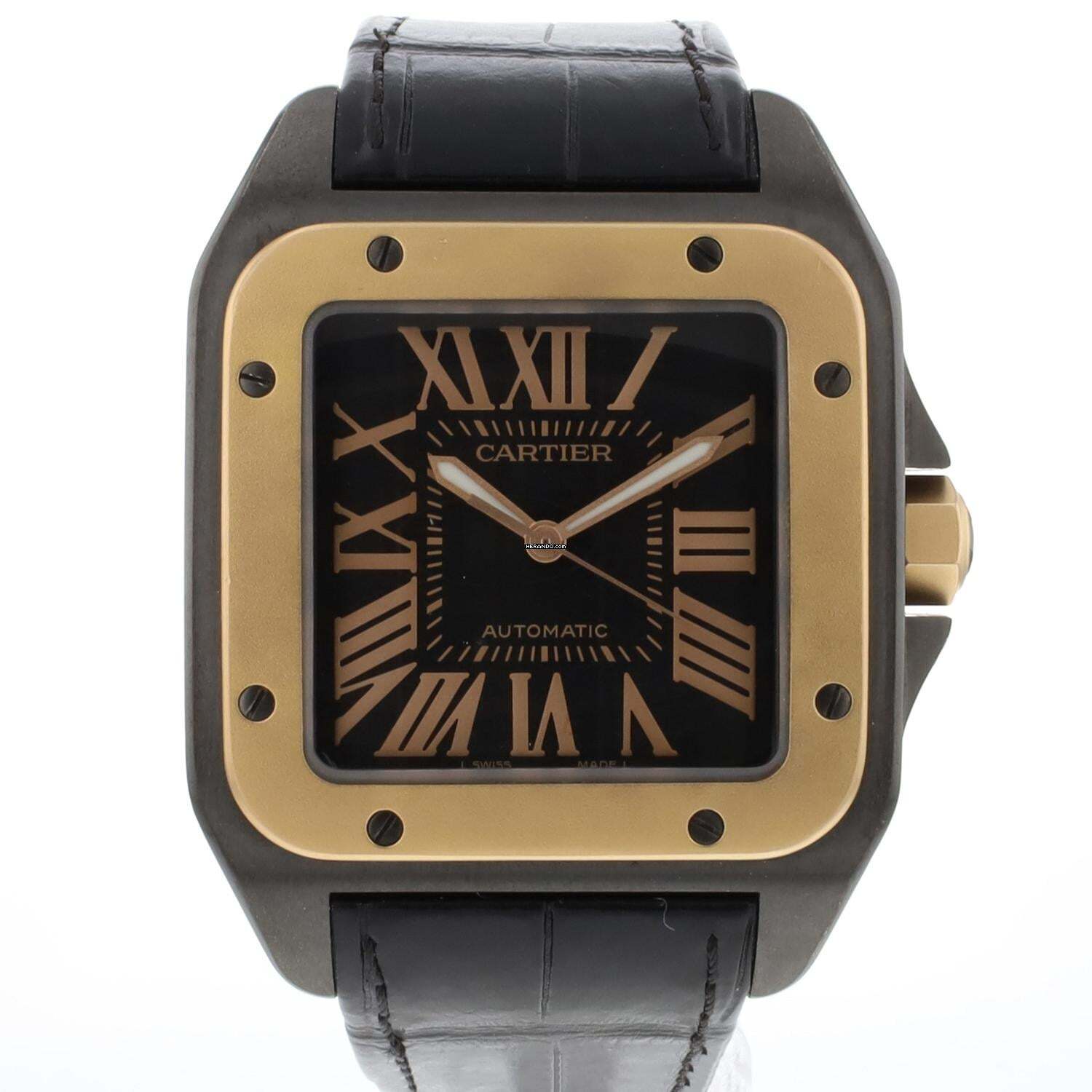 Cartier Santos 100 XL Blacksteel PVD Różowe Złoto
