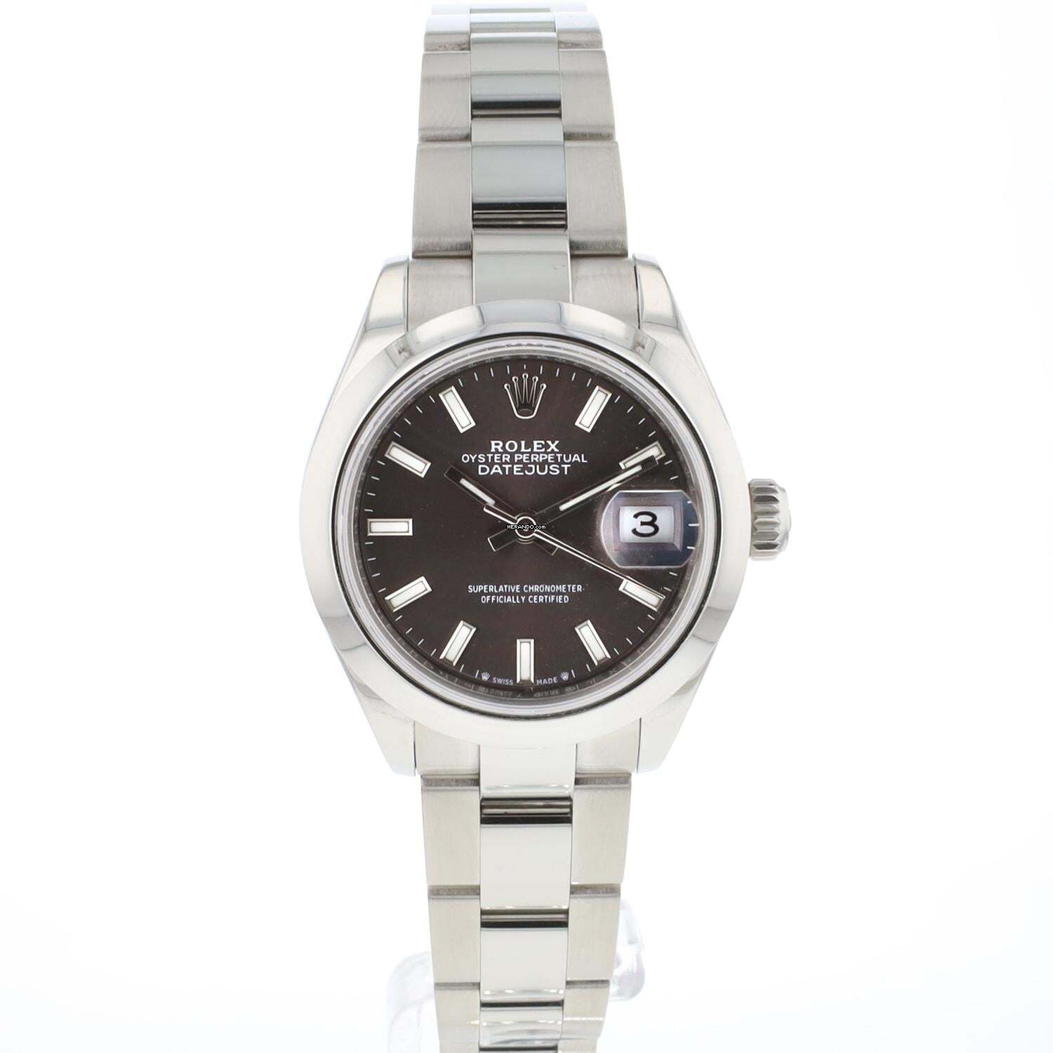 Rolex Lady-Datejust 28 Stahl Oyster Graes Zifferblatt