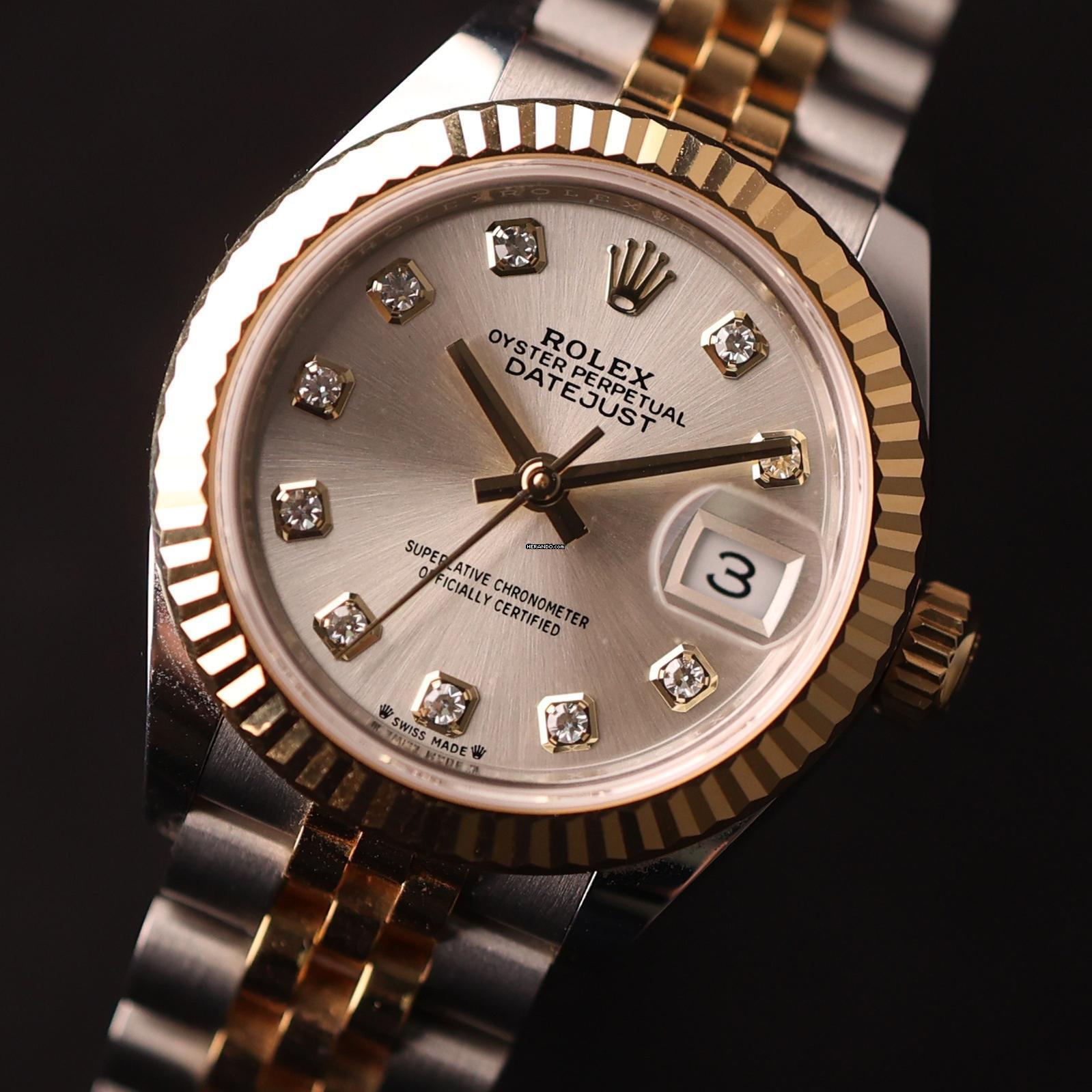 Thumbnail von Rolex Lady-Datejust 28 Steel/Gold Jubilee Silver Diamond Dial