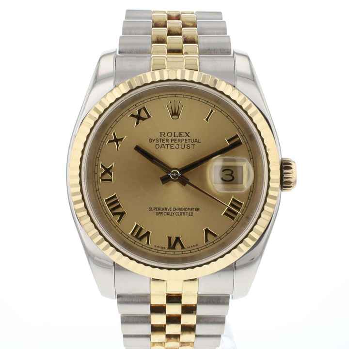 Rolex Datejust 36 Çelik/Altın Şampanya Roma Kadran