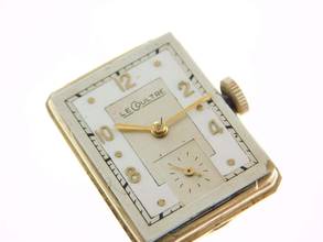 Thumbnail von Jaeger-LeCoultre Classic Le Coultre Tank - Rare Vintage 14K Gelbgold Kaliber 438/4 C W frühe Le Coultre Herrenuhr massiv Gelbgold