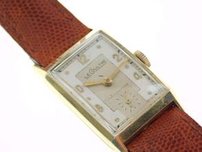 Thumbnail von Jaeger-LeCoultre Classic Le Coultre Tank - Rare Vintage 14K Gelbgold Kaliber 438/4 C W frühe Le Coultre Herrenuhr massiv Gelbgold