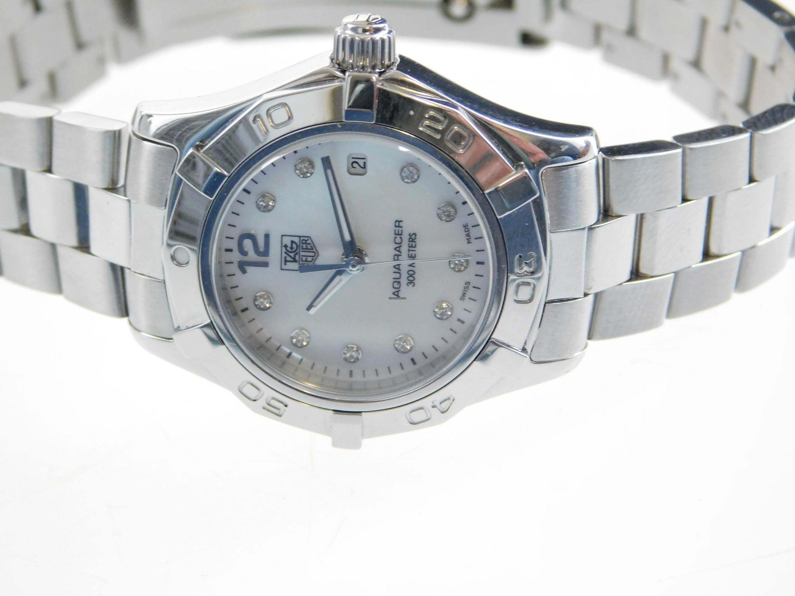 Thumbnail von TAG Heuer Aquaracer Lady Perlmutt Brillantblatt im Best Zustand mit frischem Tag Heuer Service 29mm Lady im Top Zustand volles Band