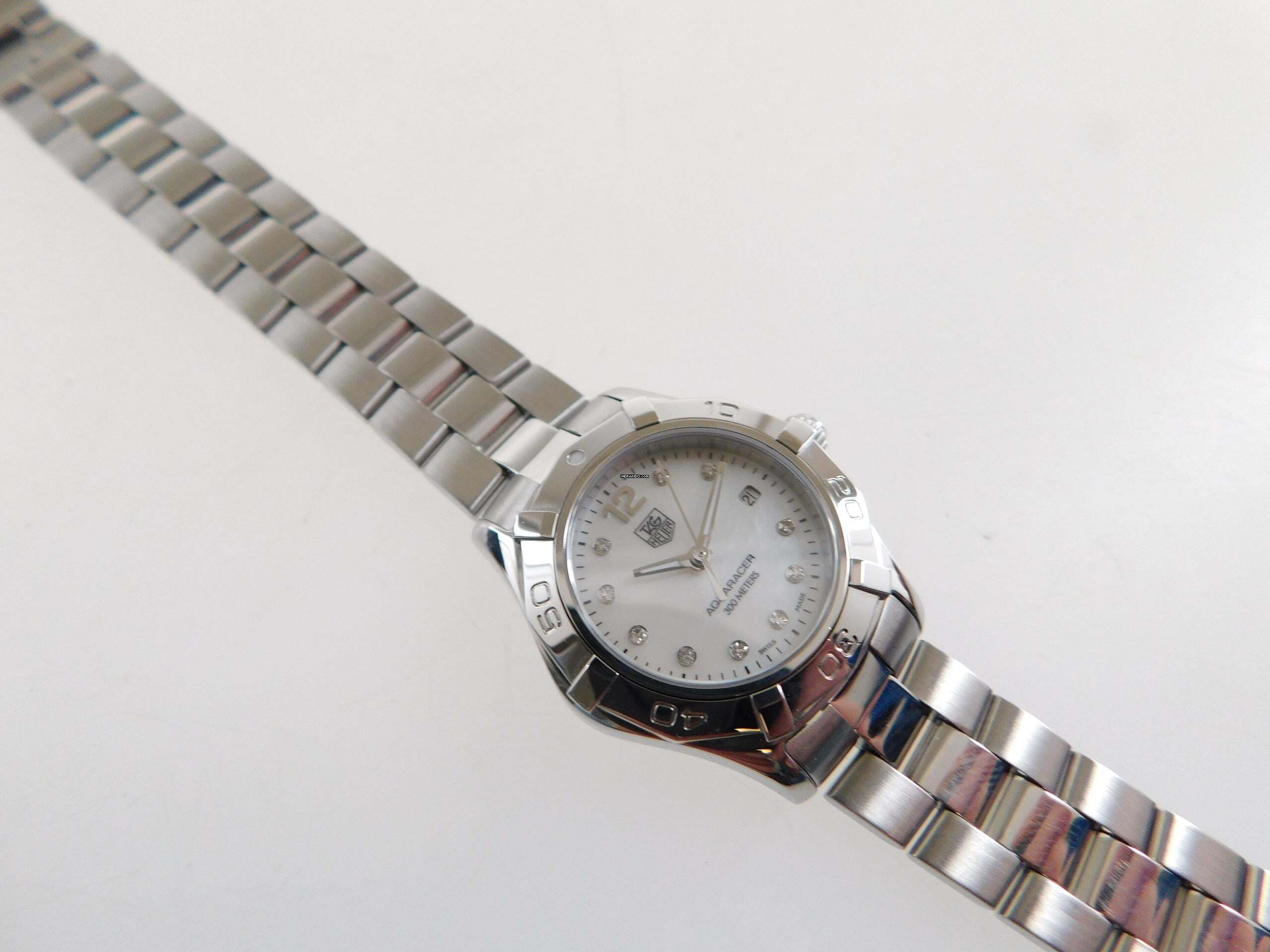 Thumbnail von TAG Heuer Aquaracer Lady Perlmutt Brillantblatt im Best Zustand mit frischem Tag Heuer Service 29mm Lady im Top Zustand volles Band