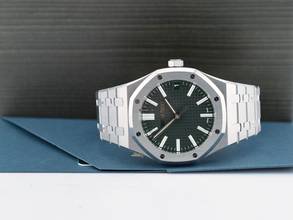Thumbnail von Audemars Piguet Royal Oak grünes Zifferblatt, wie neu, vollständiges Set 2025