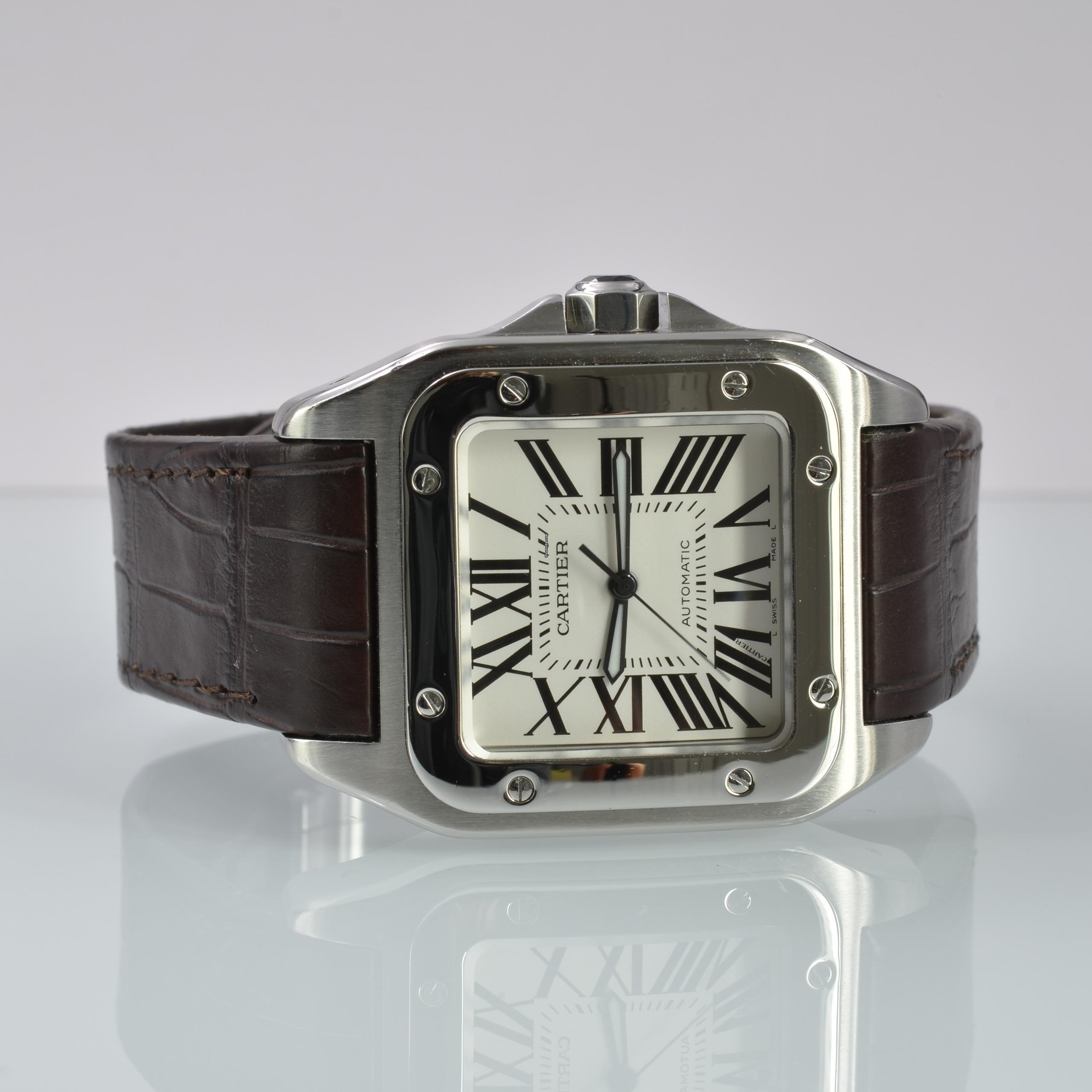 Thumbnail von Cartier Santos 100 XL Anniversary white dial Full Set TOP Condition Full Set TOP Condition