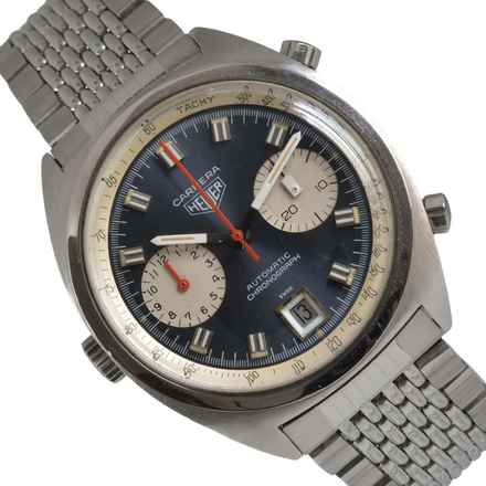 Heuer Carrera 1153 クロノグラフ Soleil ブルーダイヤル キャリバー12 手巻き 1971