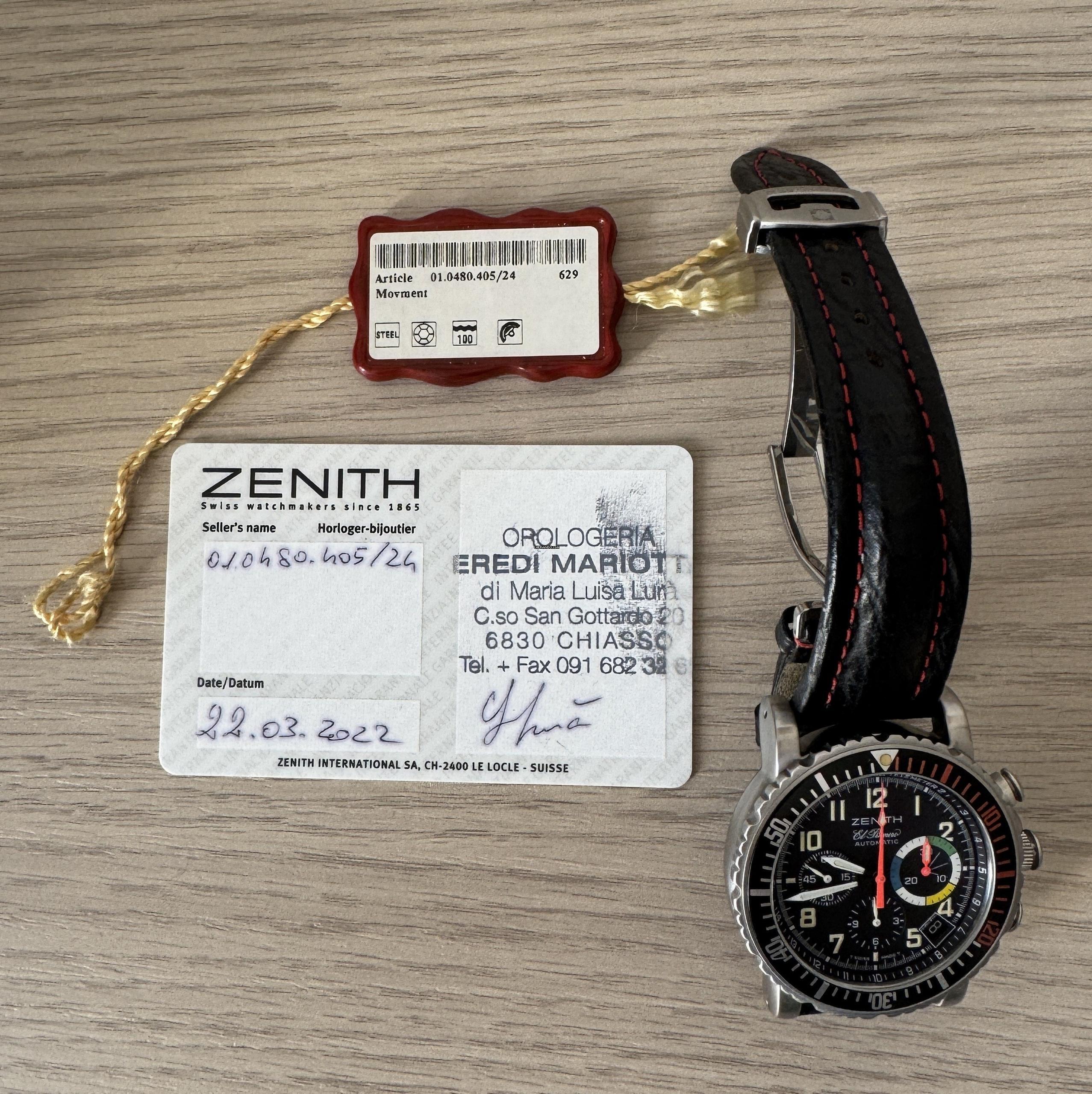 Thumbnail von Zenith El Primero Rainbow 01.0480.405 Flyback von der französischen Luftwaffe Komplettset