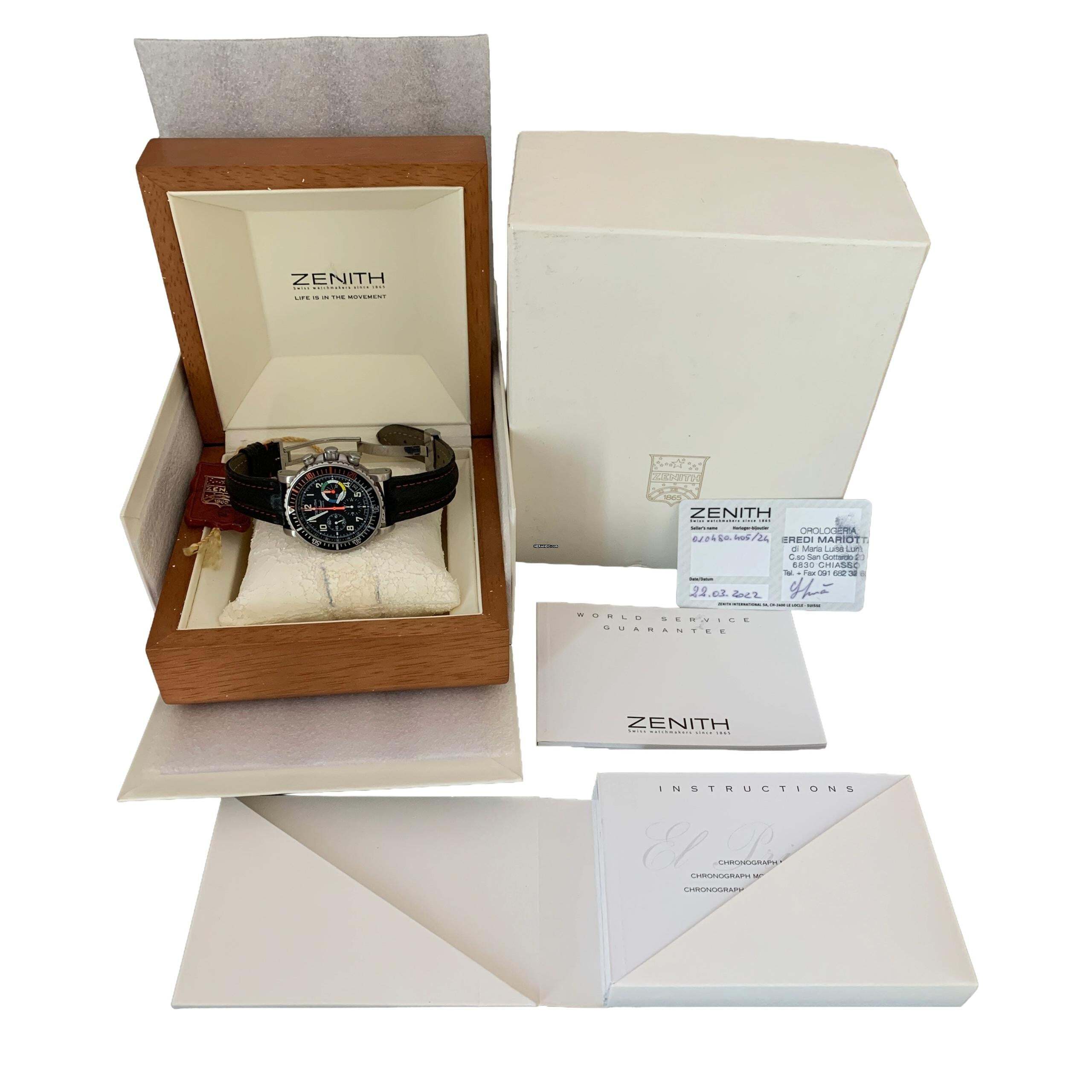 Thumbnail von Zenith El Primero Rainbow 01.0480.405 Flyback von der französischen Luftwaffe Komplettset