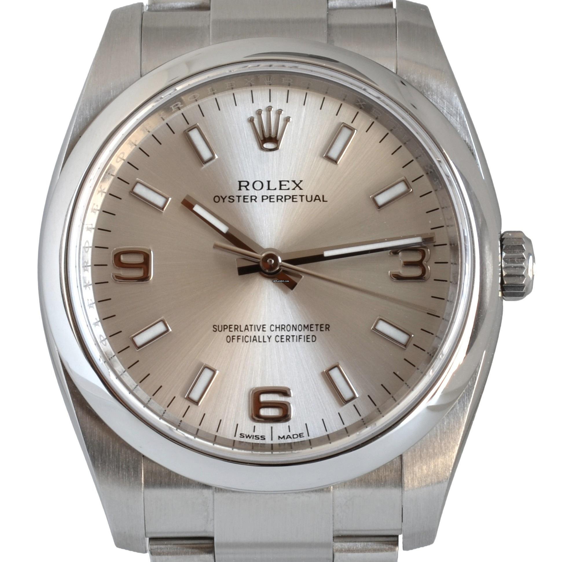 Thumbnail von Rolex Air King 114200 Oyster Perpetual 34MM Soleil Silver SuperLuminova Zifferblatt