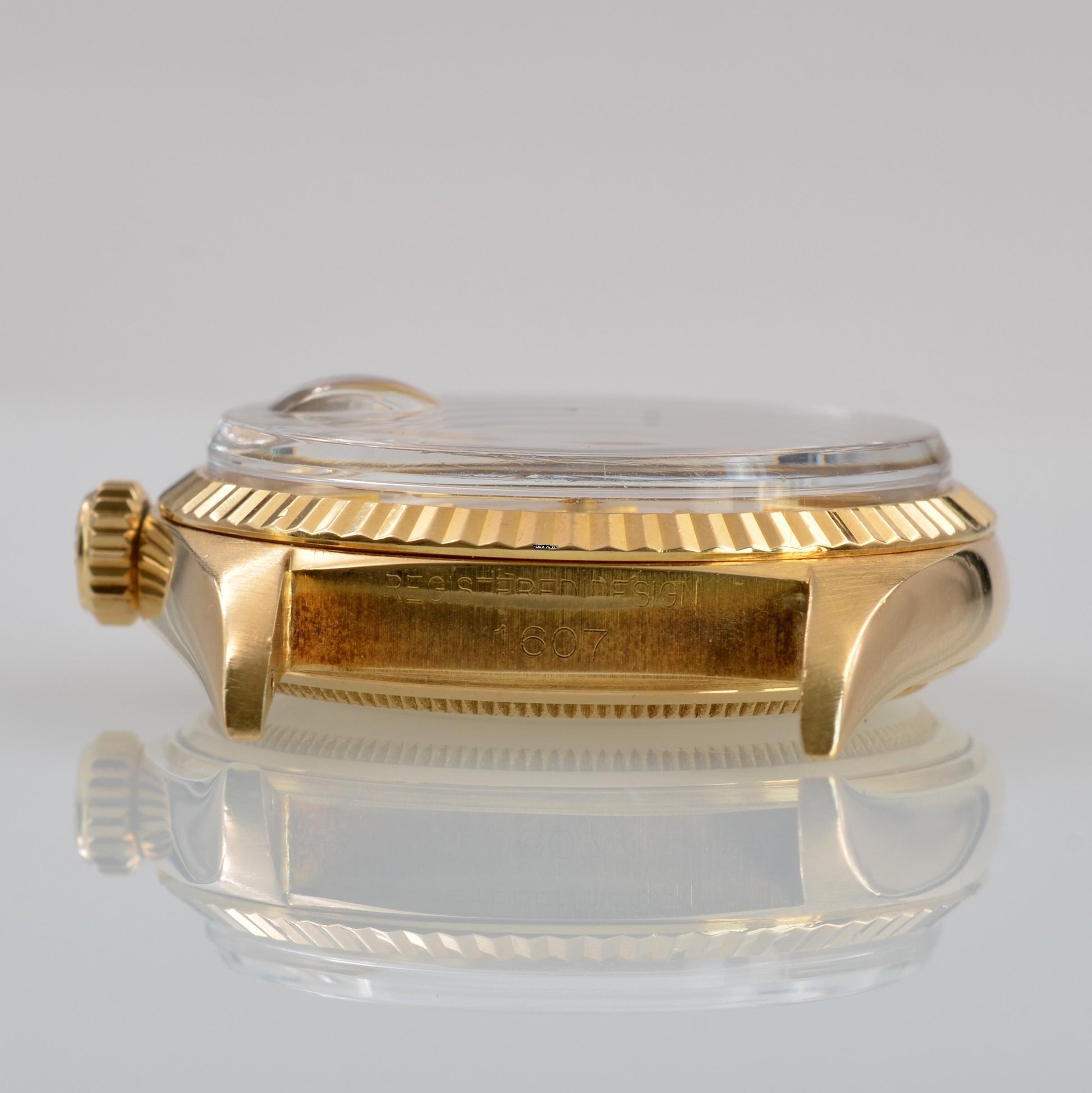 Thumbnail von Rolex Datejust 36 1607 Soleil silver dial yellow gold 18KT