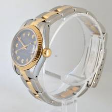 Thumbnail von Rolex Lady-Datejust 69173 Ladies 26MM Soleil blue diamond’s indexes dial Full Set