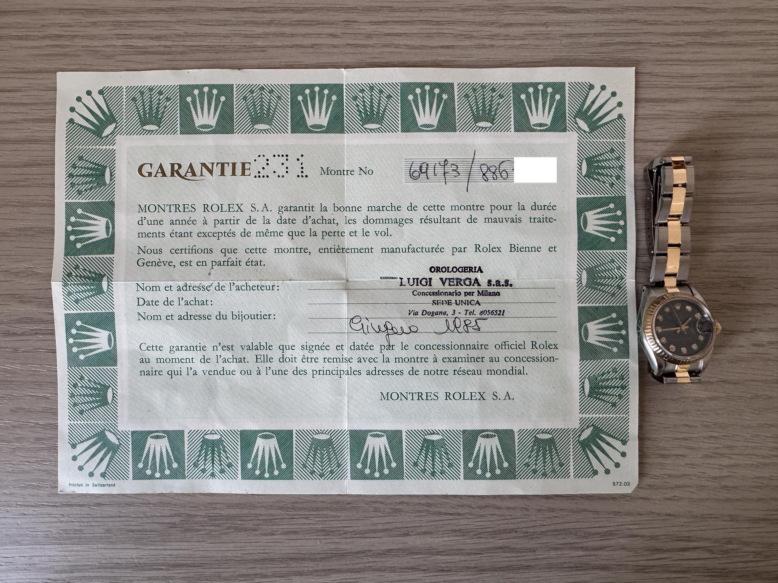 Thumbnail von Rolex Lady-Datejust 69173 Ladies 26MM Soleil blue diamond’s indexes dial Full Set