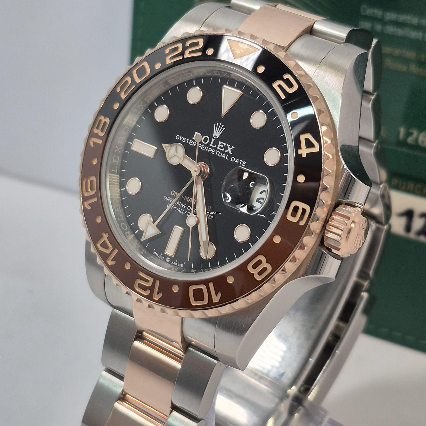 Thumbnail von Rolex GMT-Master II Rootbeer Roségold & Stahl 40mm Automatik Komplett