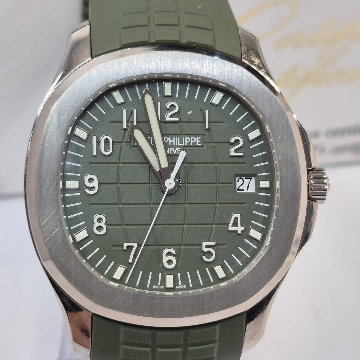 Thumbnail von Patek Philippe Aquanaut Ouro Branco Khaki Green 42mm Automatik Komplett