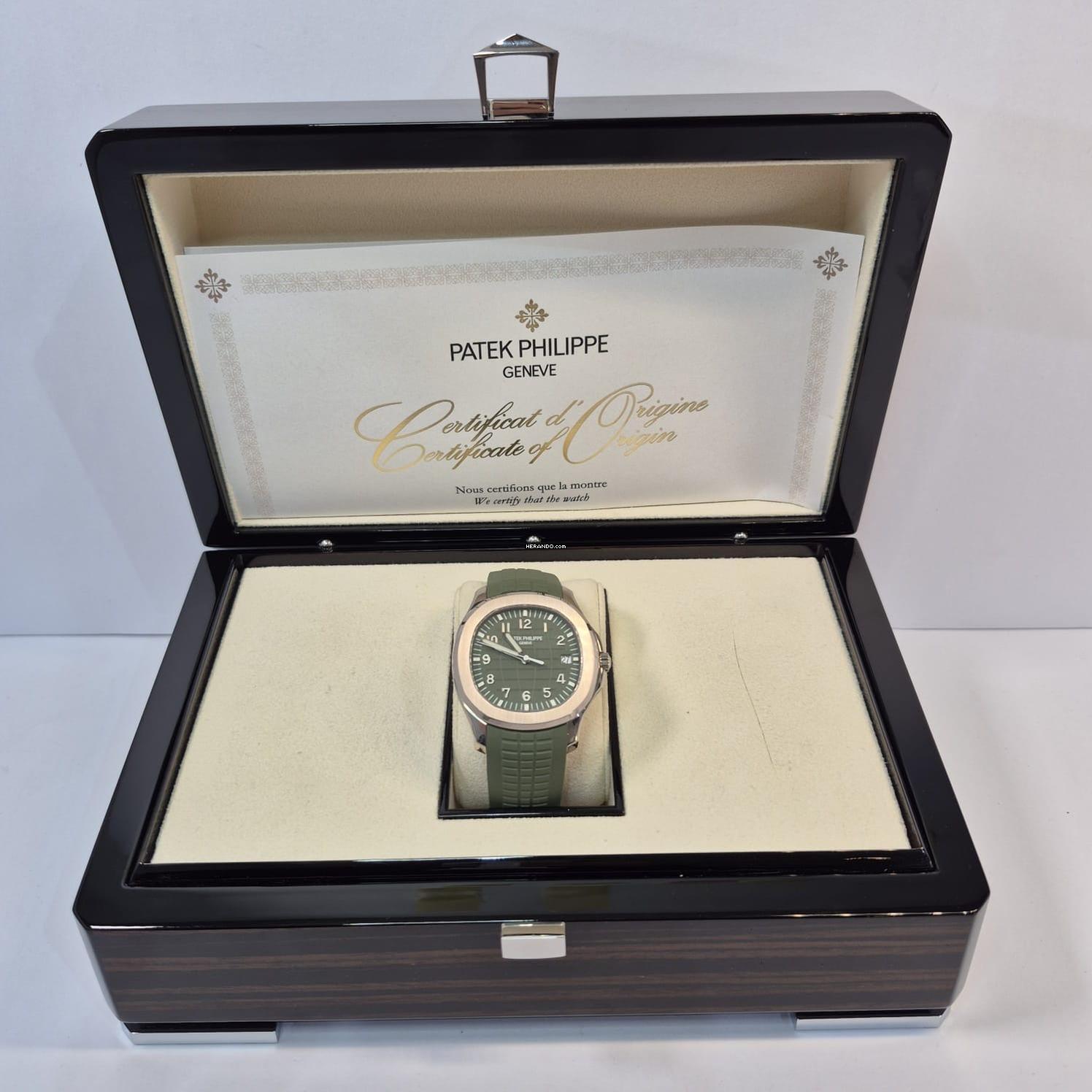 Thumbnail von Patek Philippe Aquanaut Ouro Branco Khaki Green 42mm Automatik Komplett