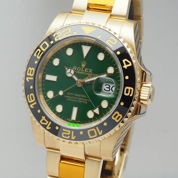 Rolex GMT-Master II 116718LN (green) Gold 18k/750 Box+Papiere+Rolex Service Rolex Serviced 03/2026