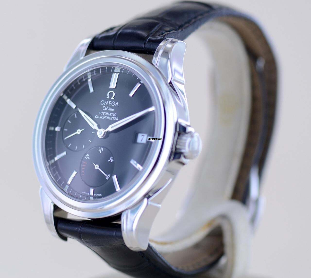 Omega De Ville Co-Axial Power Reserve czarna tarcza Automatyczny 39mm zegarek elegancki