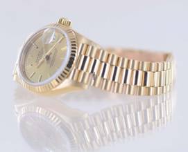 Thumbnail von Rolex Lady-Datejust 18K Gelbgold Champager dial 26mm Lady Presidentband Klassiker