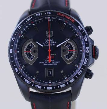 TAG Heuer Grand Carrera Black RS2 Chronograph Date Rotating System B+P rar