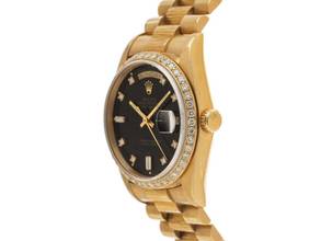 Thumbnail von Rolex Day-Date 36 Ref.18248 1991 Box&Beschreibung sehr gut Vintage Day-Date 18kt Gelbgold 134g Diamanten Rindengravur Double Quick