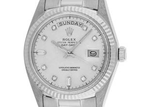 Thumbnail von Rolex Day-Date 36 Ref.1803 1977 Box&Beschreibung sehr gut Vintage Day-Date 18kt Weißgold 123g Diamanten open 6 / 9