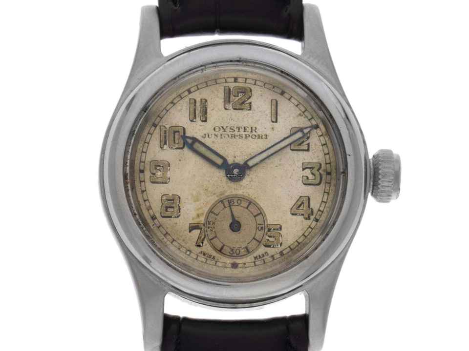  Rolex Oyster Junior Sport Ref.2784 1940 original Box sehr gut Vintage Oyster Junior Sport Medium Krokoleder 