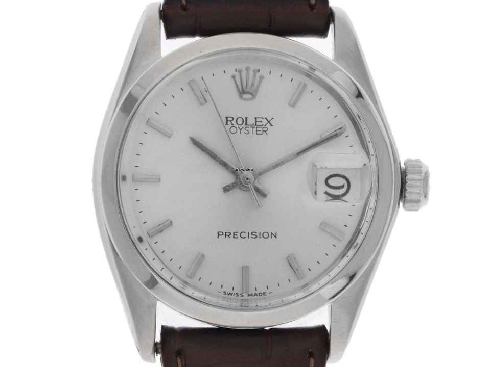 Rolex Oysterdate Precision open 6/9 Ref.6466 1973 originele doos zeer goed vintage Oysterdate Precision Medium open 6/9