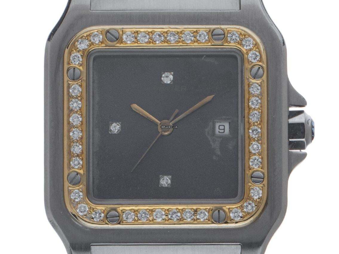  Cartier Santos GM Großes Modell Ref.2961 1987 Full Set sehr gut Vintage Santos GM großes Modell Diamanten 