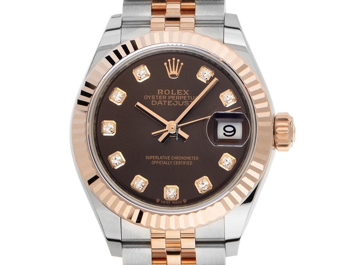  Rolex Lady-Datejust Ref.279171 2021Full Set Ungetragen Datejust Lady Schoko Diamanten 