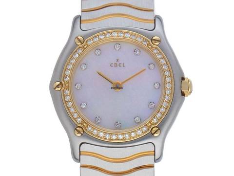 Ebel Classic Lady Ref.181930X 1992 oryginalne pudełko bardzo dobry vintage Classic Lady Perłowy diamenty