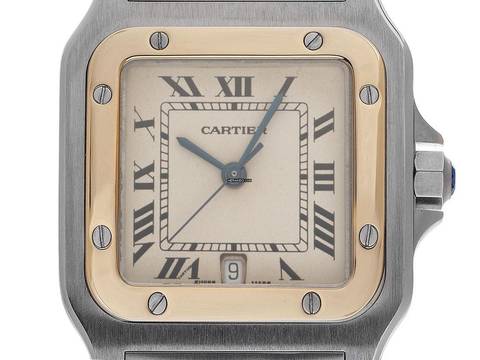 Cartier Santos Galbée GM grand modèle Réf.187901 1988 Boîte & description très bon état Vintage Santos Galbée GM grand modèle
