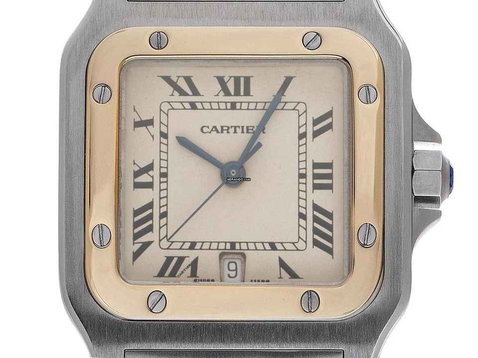Cartier Santos Galbée GM большое модель Ref.187901 1988 коробка и описание очень хорошее винтаж Santos Galbée GM большое модель
