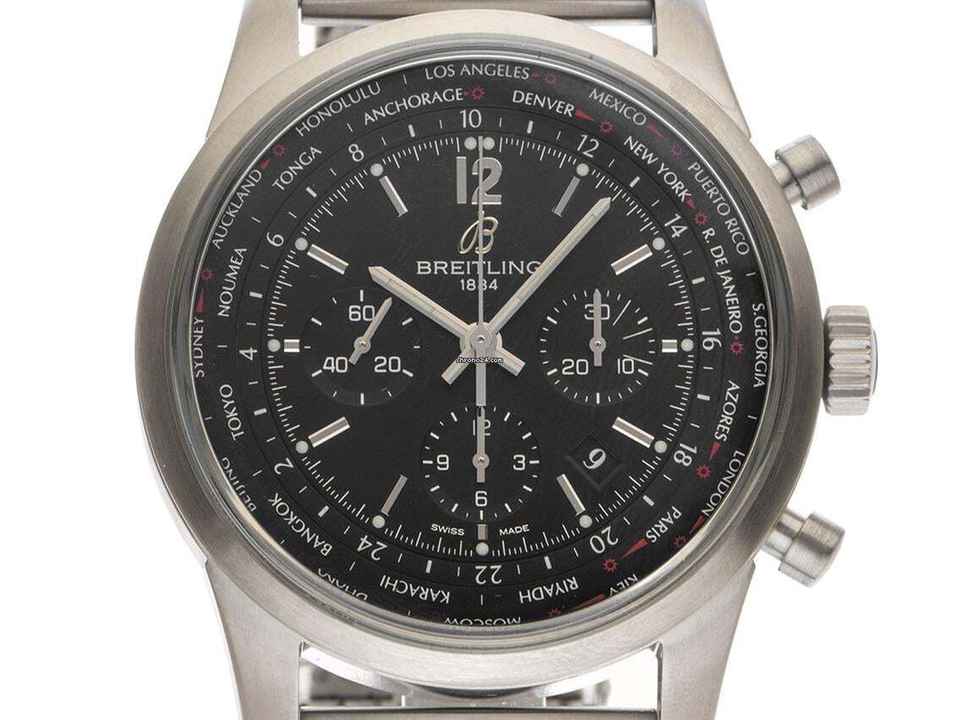Breitling Transocean Unitime Pilot Black AB0510U6/BC26 2020 Compleet set, als nieuw, vintage Transocean Unitime Pilot