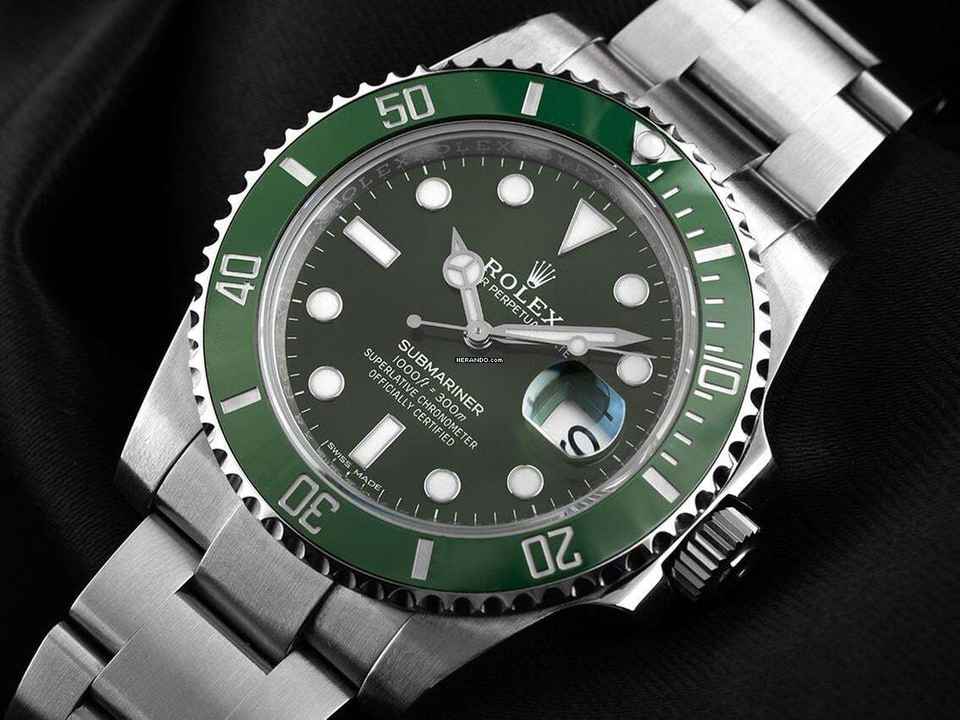 Rolex Submariner Date LV Hulk Ref.116610LV 2019 Full Set zoals nieuw Vintage Submariner Date LV Hulk Groene wijzerplaat
