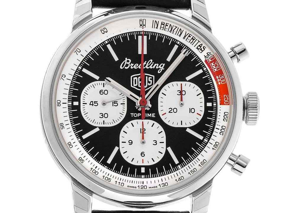 Breitling Top Time B01 Deus Ref.AB01765A1B1X1 2026 Pełny zestaw Nowy Top Time B01 Deus Skórzany pasek z klamrą składana
