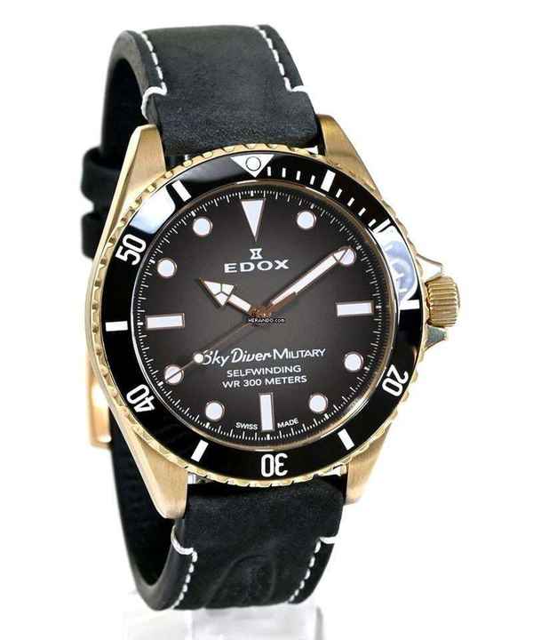 Edox SkyDiver Military Bronze Limited Edition na 555 kusů REF. 80115-BRZN-NDR