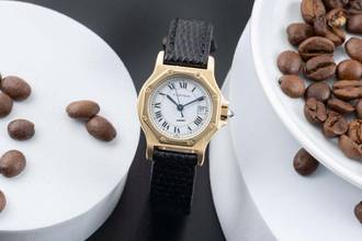 Thumbnail von Cartier Santos Ronde Octagon Lady 18K (0,750) Gold Automatik Damenuhr Ref. 2969