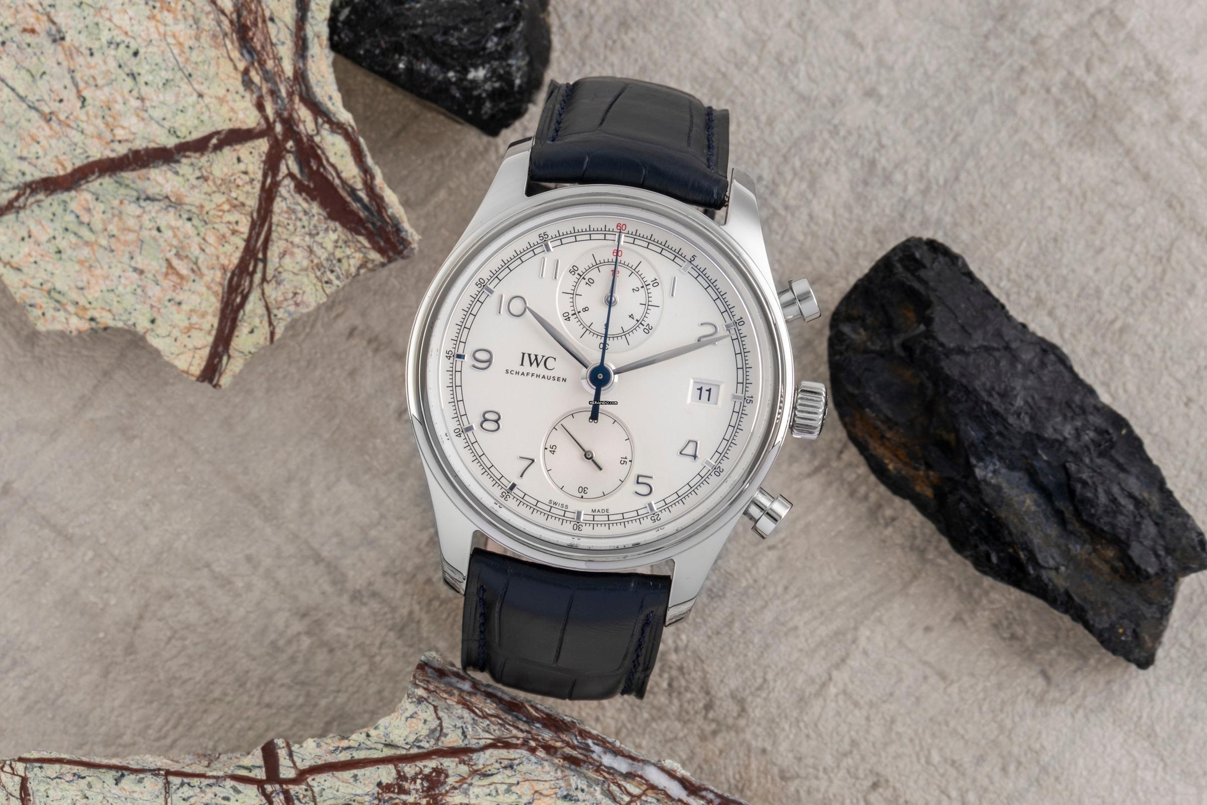IWC Portugieser Chronograph Classic Chronograph Automatik Stahl Ref. IW390403 Papiere 2014